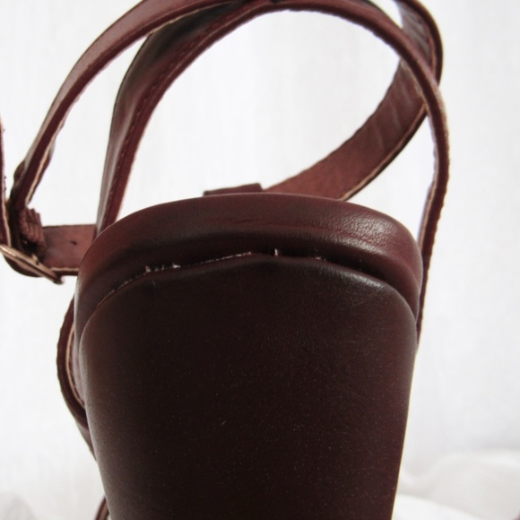 New Cognac Brown Boho Platform Heel Justfab Vitale 7.5 - Picture 8 of 10